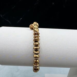 Stella & Dot Gold Nugget Beaded Women's Bracelet - Polished Faceted Beads